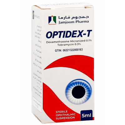 OPTIDEX - T EYE DROPS ( DEXAMETHASONE 0.1% + TOBRAMYCIN 0.3% ) STERILE OPHTHALMIC SUSPENSION 5 ML